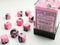 Chessex: 12 mm D6 Dice Block (36 count) - Gemini Black-Pink/White