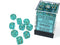 Chessex: 12mm D6 Dice Block (36 dice) - Borealis Teal/Gold