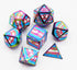 Dice For All: 7 Piece Metal RPG Dice Set - Transgender Pride Flag