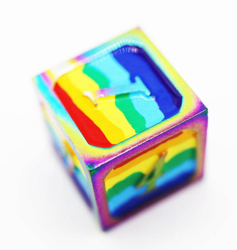 Dice For All: 7 Piece Metal RPG Dice Set - Rainbow Pride Flag