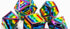 Dice For All: 7 Piece Metal RPG Dice Set - Rainbow Pride Flag