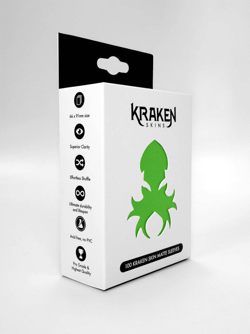 Kraken Skins: 100 count Matte Sleeves - Parakeet Green