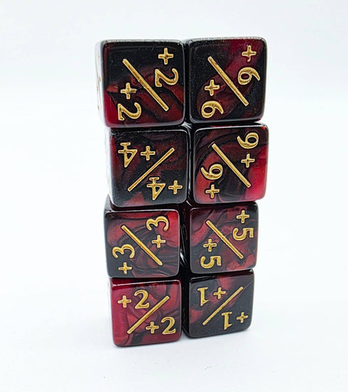 Foam Brain Games: 8 Piece +1/+1 Counter Dice - Red and Black