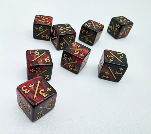 Foam Brain Games: 8 Piece +1/+1 Counter Dice - Red and Black