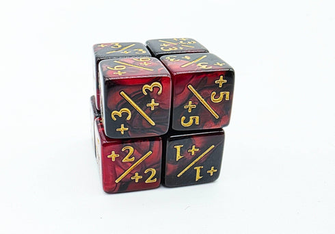 Foam Brain Games: 8 Piece +1/+1 Counter Dice - Red and Black