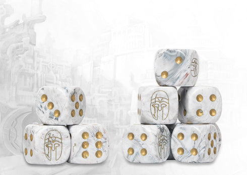 Conquest: City States - Light Grey Marbled Dice