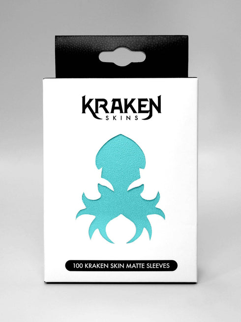 Kraken Skins: 100 count Matte Sleeves - Bright Turquoise