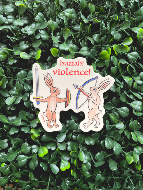 Beeftopia: Huzzah! Violence! Medieval Rabbits Vinyl Sticker