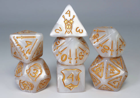 Foam Brain Games: 25mm 7 Piece RPG Dice Set - Queen's Armory "Holy"