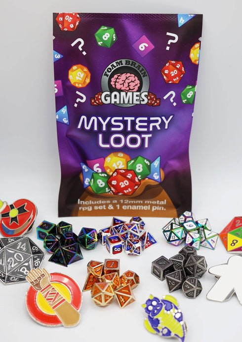 Epic Mystery Loot: Mini Metal RPG Set + Enamel Pin