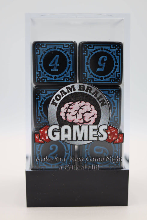Foam Brain Games: 12 piece D6 Dice Set - Magic Burst Blue
