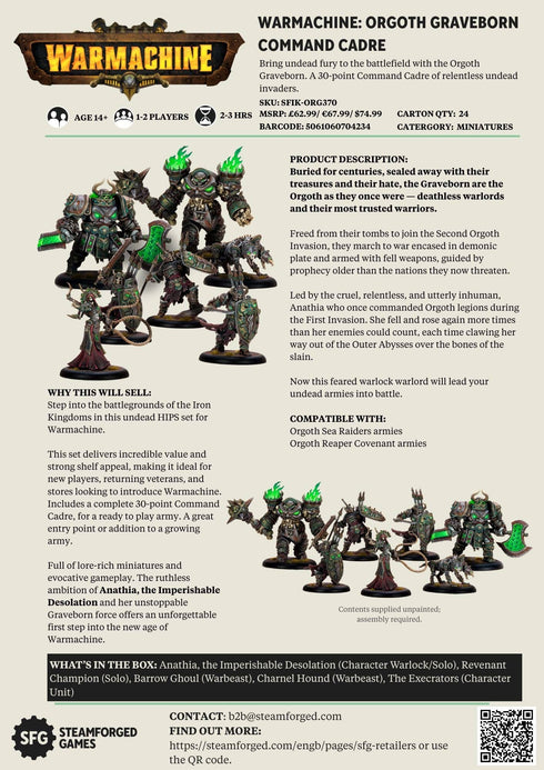 Warmachine: Orgoth Graveborn Command Cadre