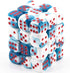 Chessex: 12 mm D6 Dice Block (36 count) - Gemini Astral Blue-White/Red