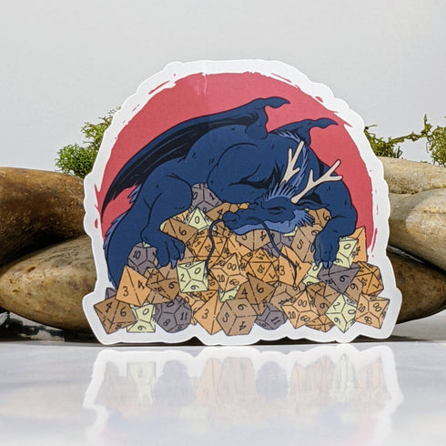 Mimic Co: Dragon Dice Hoard Polyhedral Dice Sticker - 2.5"