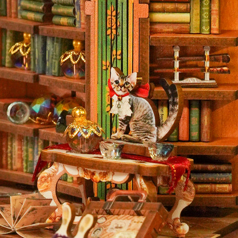 DIY Book Nook Kit: Magical Library w/ Dust Cover