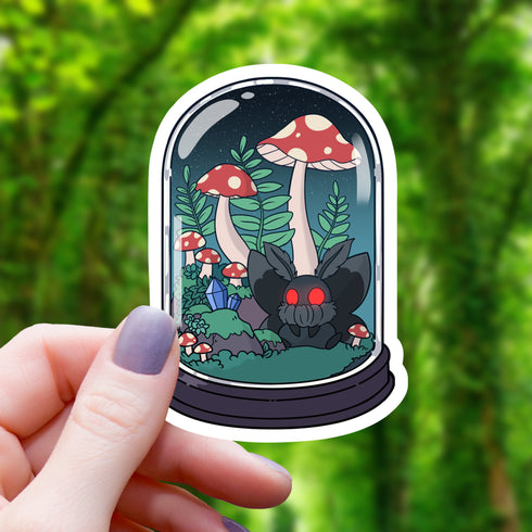 Mimic Co: Mothman Terrarium Mushroom Sticker - 3"