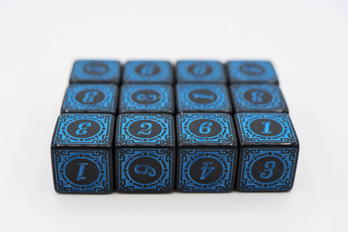 Foam Brain Games: 12 piece D6 Dice Set - Magic Burst Blue