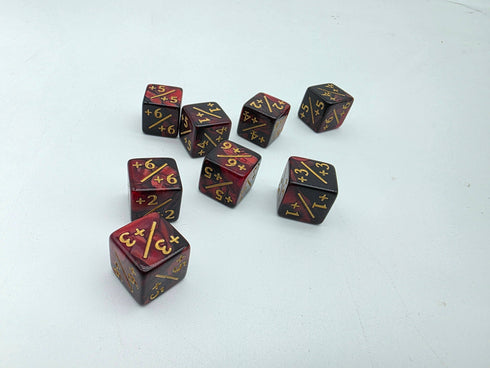 Foam Brain Games: 8 Piece +1/+1 Counter Dice - Red and Black