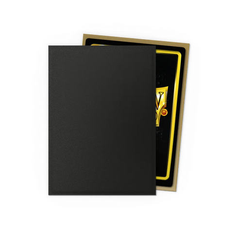 Dragon Shield: 100 Standard Size Dual Matte Sleeves - Black & gold