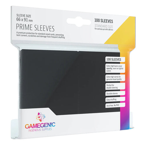 Gamegenic: 100 Standard Size Prime Sleeves - Black