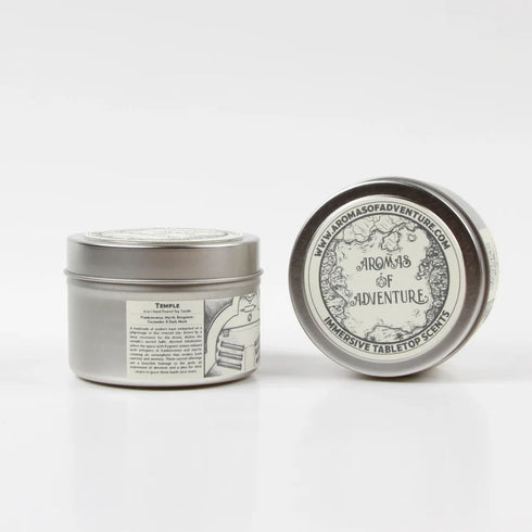 Aromas of Adventure: 8 oz Hand Poured Soy Candle - "Temple"