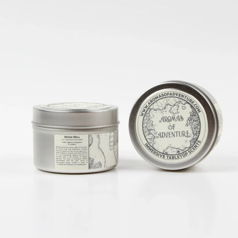 Aromas of Adventure: 8 oz Hand Poured Soy Candle - "Wood Mill"