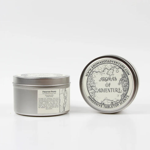 Aromas of Adventure: 8 oz Hand Poured Soy Candle - "Frosted Peaks"