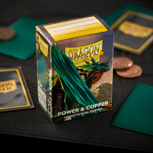 Dragon Shield: 100 Standard Size Dual Matte Sleeves - Power & Copper