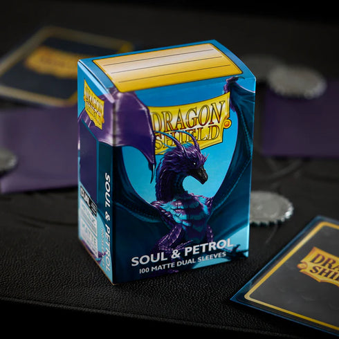 Dragon Shield: 100 Standard Size Dual Matte Sleeves - Soul & Petrol