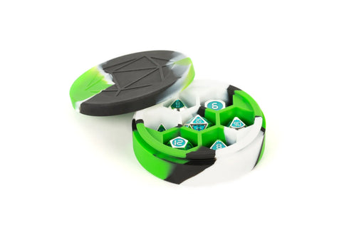 MDG: Silicone Round Dice Case - Green/Black/White