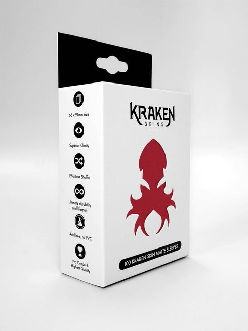 Kraken Skins: 100 count Matte Sleeves - Crimson Red