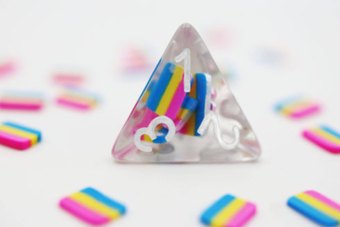 Dice For All: 7 Piece RPG Dice Set - Pansexual Flag