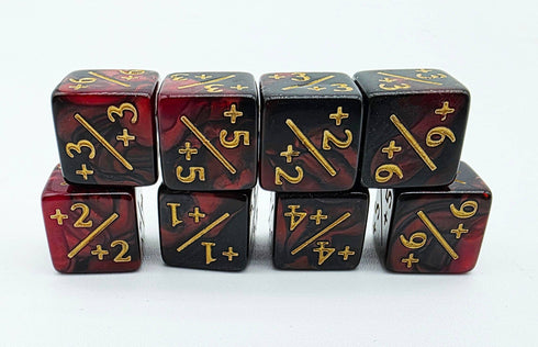 Foam Brain Games: 8 Piece +1/+1 Counter Dice - Red and Black