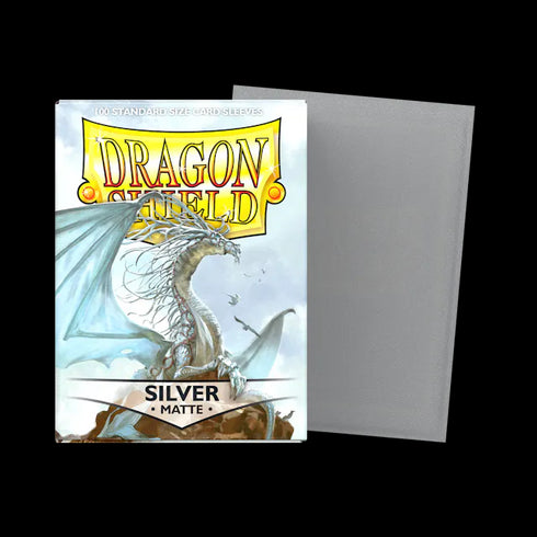 Dragon Shield: 100 Standard Size Matte Sleeves - Silver