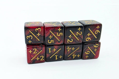 Foam Brain Games: 8 Piece +1/+1 Counter Dice - Red and Black