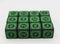 12 piece D6s - Magic Burst Green
