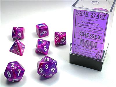 Chessex: Festive 7 Die Set - Violet/White