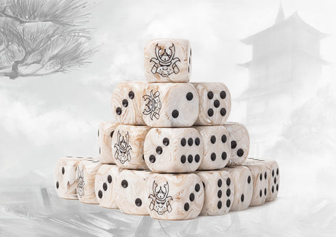 Conquest: Yoroni - Parchment Marbled Dice