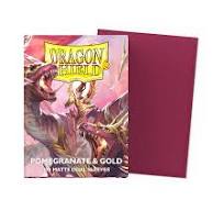 Dragon Shield: 100 Standard Size Dual Matte Sleeves - Pomegranate & Gold