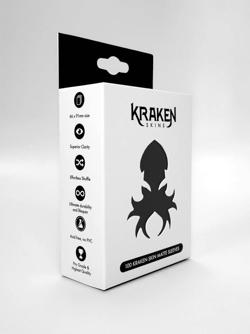Kraken Skins: 100 count Matte Sleeves - Obsidian Black