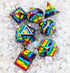 Dice For All: 7 Piece Metal RPG Dice Set - Rainbow Pride Flag