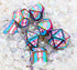 Dice For All: 7 Piece Metal RPG Dice Set - Transgender Pride Flag