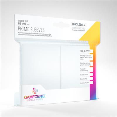 Gamegenic: 100 Standard Size Prime Sleeves - White