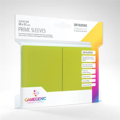 Gamegenic: 100 Standard Size Prime Sleeves - Lime