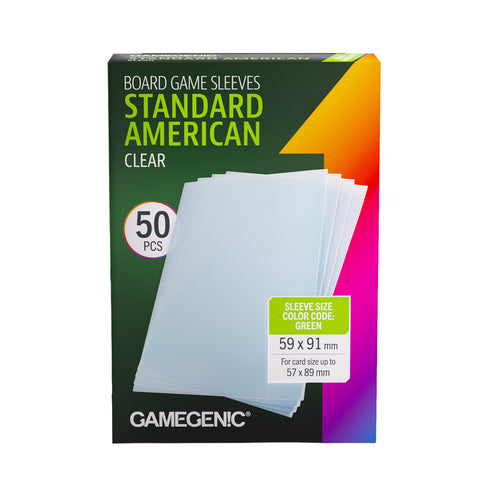 Gamegenic: Board Game Sleeves - Standard American (Clear Prime)