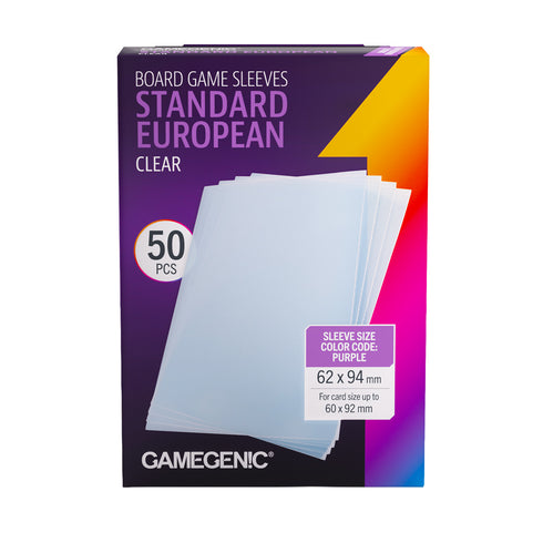 Gamegenic: Board Game Sleeves - Standard European (Clear Prime)