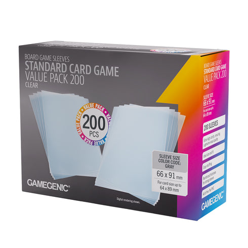 Gamegenic: Standard Card Game Sleeves - Value Pack 200 (Clear Prime)