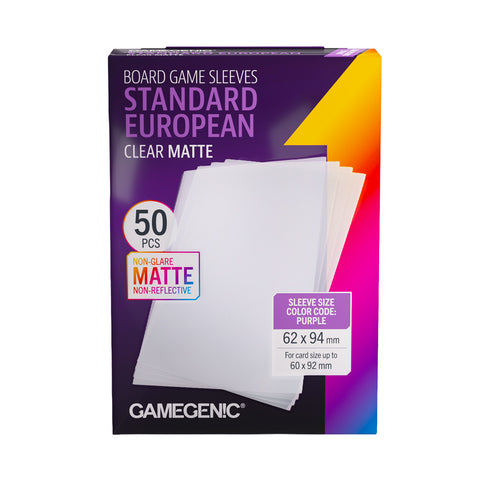 Gamegenic: Board Game Sleeves - Standard European (Clear Matte)