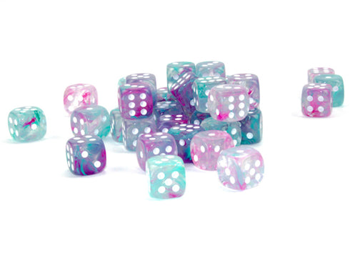 Chessex: 12 mm D6 Dice Block (36 count) - Nebula Wisteria/White