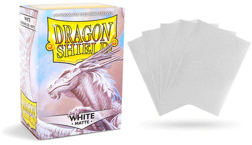 Dragon Shield: 100 Standard Size Matte Sleeves - White